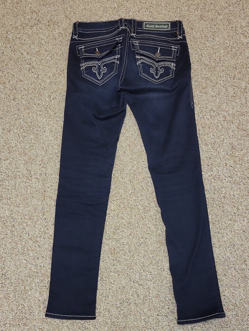 Rock Revival Dark Navy Women’s Ele Skinny Jeans Sz 28. Indie Stretch